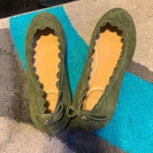 Jack Rogers NWOT moss green suede flats!